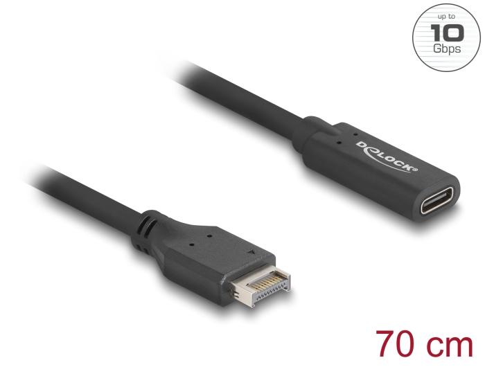 Delock USB 10 Gbps Kabel Type-E Key A 20-pins Stekker naar USB Type-C™ Aansluiting