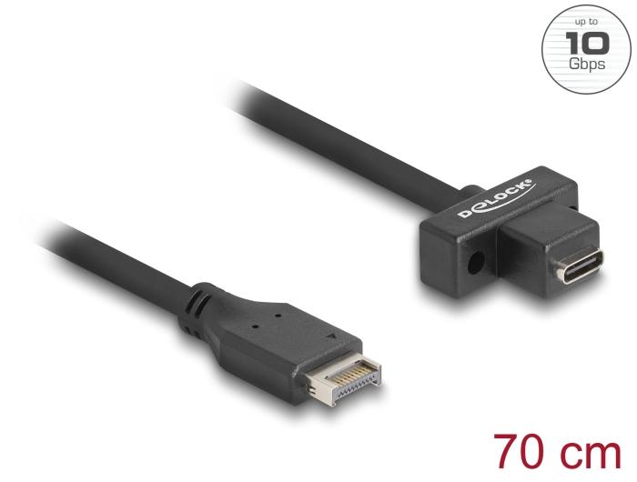Delock USB 10 Gbps Kabel Type-E Key A 20-pins Stekker naar USB Type-C™ Socket