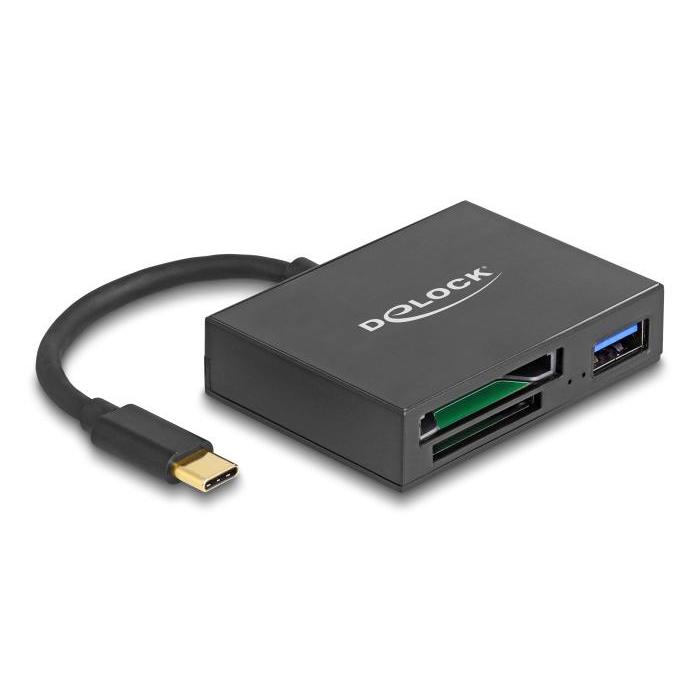 Delock USB-C™ kaartlezer voor XQD en SD geheugenkaarten + USB 5 Gbps type