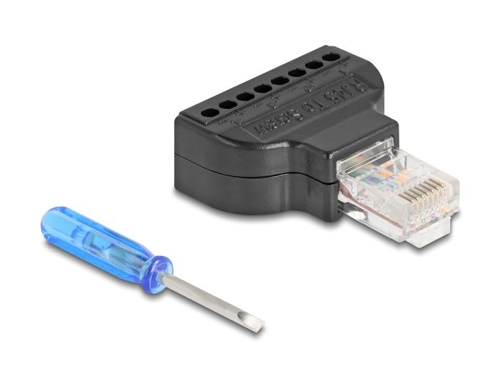 Delock RJ45 Stekker naar Terminalblok met schroevendraaier Cat.5e