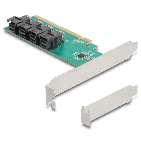 Delock PCI Express x16 kaart met 4 interne SFF-8643 NVMe aansluitingen - Bifurcation - L