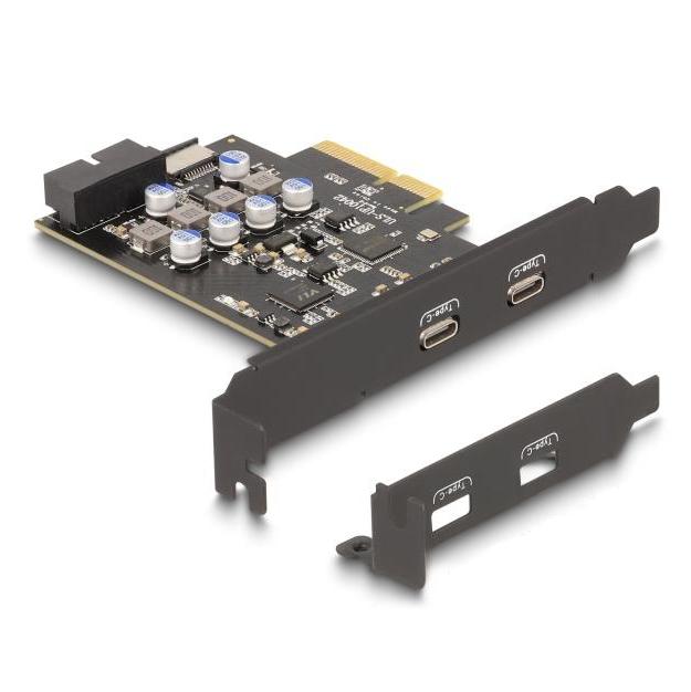Delock PCI Express x4 kaart met 2 x externe USB Type-C™ + 1 x interne USB 1