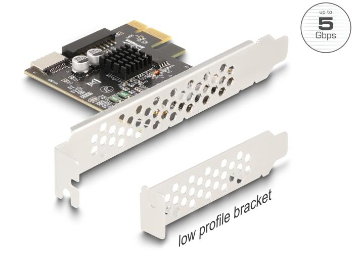 Delock PCI Express x1 kaart met 1 x interne USB 5 Gbps Type-E Key A en 1 x 1