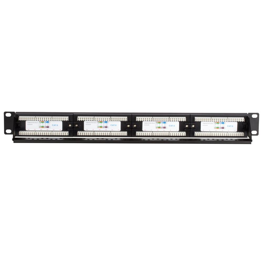 1U 24-poorts patchpaneel Cat 6 UTP 483 x 35 x 44 mm (BxDxH) Patchkast Serverkast Datakast