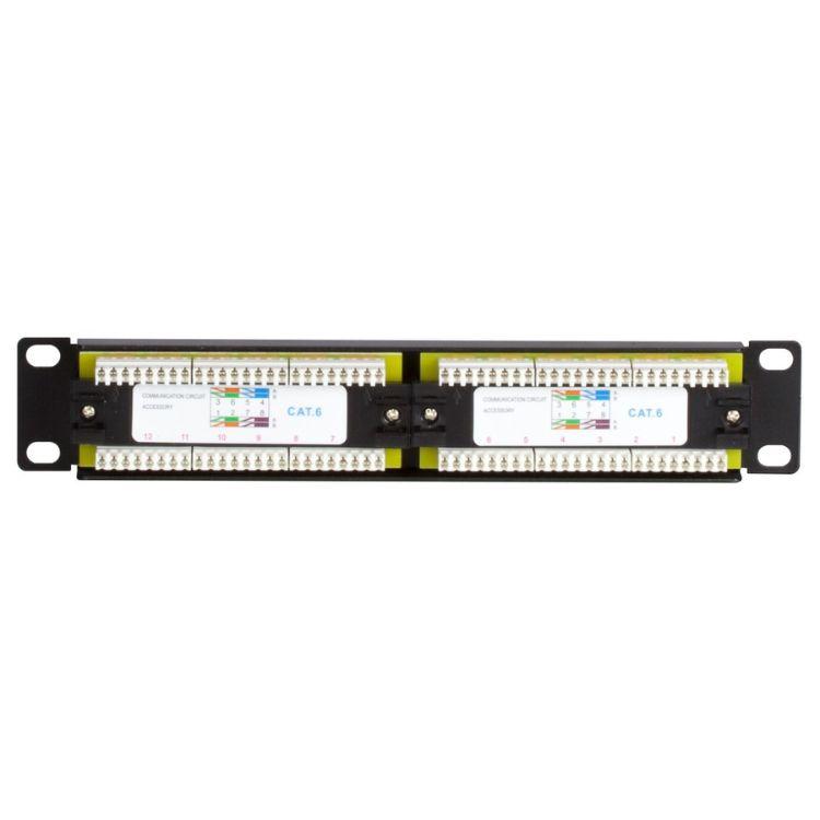 1U Patchpaneel 12 poorten 10 Inch 12x RJ45 female Patchkast Wandkast Datakast