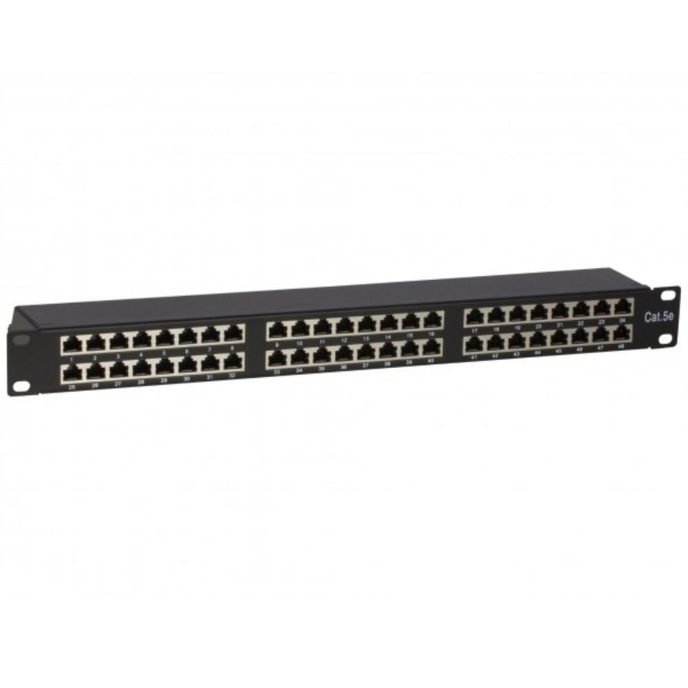 1U 48-poorts patchpaneel Cat 5e FTP 483 mm x 103 mm x 44 mm (BxDxH) 19 inch Patchkast Serverkast Datakast