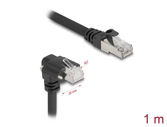 Delock GigE Kamerakabel RJ45 Stekker 90 gehoekte met schroeven naar RJ45