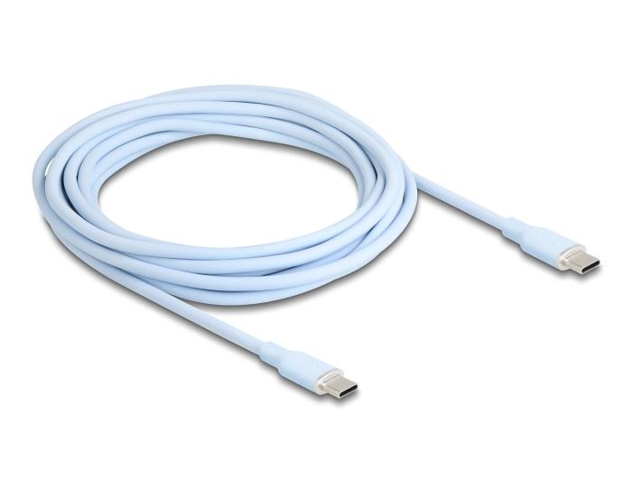 Delock USB 2.0 Kabel USB Type-C™ Stekker naar Stekker PD 3.0 60 W 4 m blauw