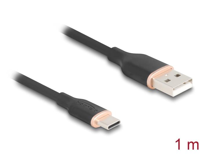 Delock USB 2.0 Kabel USB Type-A Stekker naar USB Type-C™ Stekker 1 m zwart