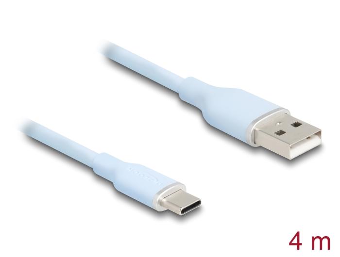 Delock USB 2.0 Kabel USB Type-A Stekker naar USB Type-C™ Stekker 4 m blauw S