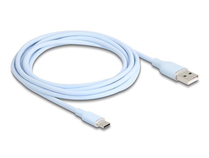 Delock USB 2.0 Kabel USB Type-A Stekker naar USB Type-C™ Stekker 2,5 m blauw