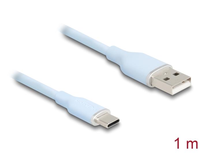 Delock USB 2.0 Kabel USB Type-A Stekker naar USB Type-C™ Stekker 1 m blauw S