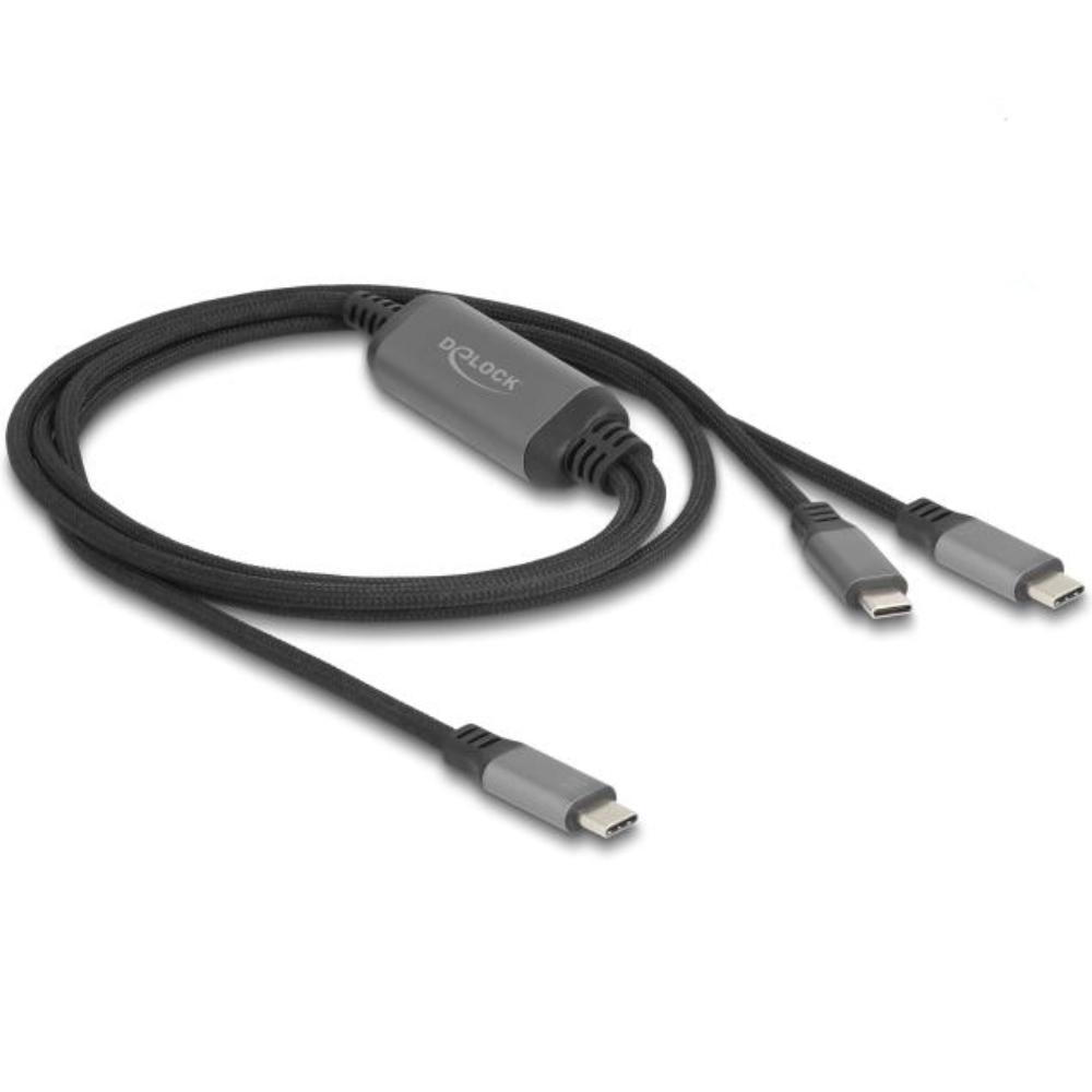 Haakse USB-C  V  Naar USB-C  M  Adapter - USB4 - Haaks Links En Rechts Verticaal Metaal