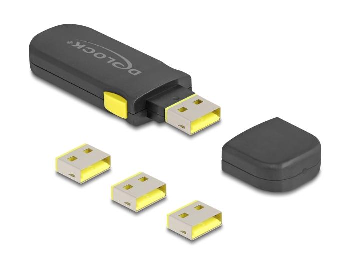 Delock USB Port Blocker Set voor USB type-A poort 4 stuks + ontgrendelgereedschap