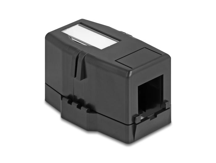 Delock Keystone legehuis 1 poort met magnetische onderkant, zwart