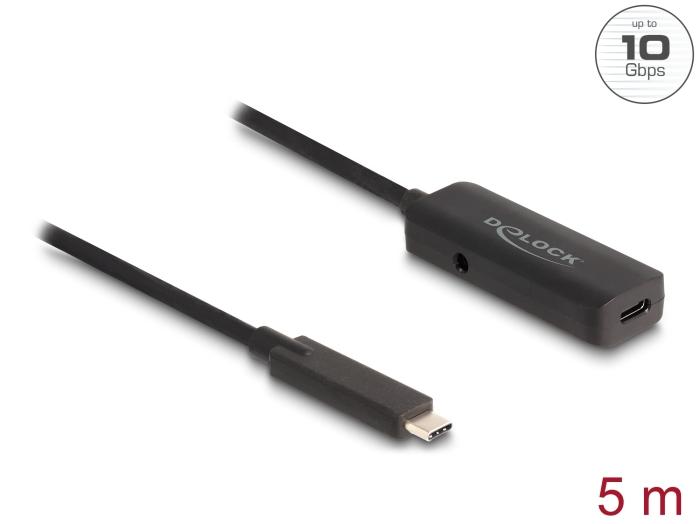 Delock Actieve USB 10 Gbps Verlengkabel USB Type-C™ 5 m