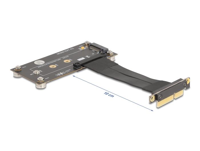 Delock Adapter PCIe 3.0 x4 Stekker 90 gehoekte naar M.2 Key M Aansluiting met