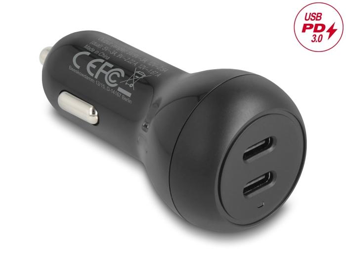 Delock Autolader 2 x USB Type-C™ PD 3.0 met 40 W