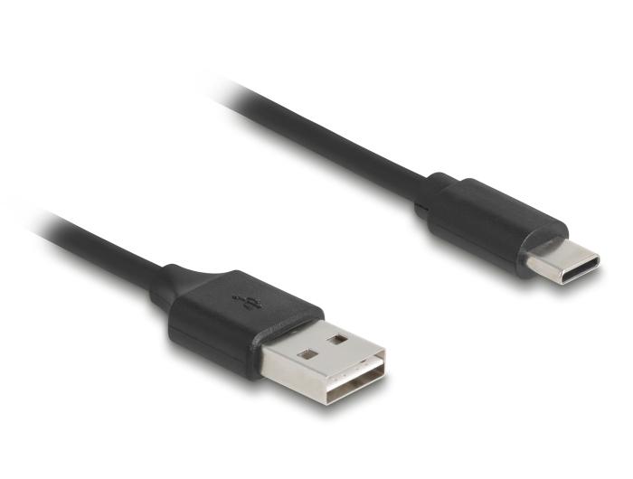 Delock Spiralkabel EASY-USB 2.0 Type-A Stekker naar USB Type-C™ Stekker 0,5