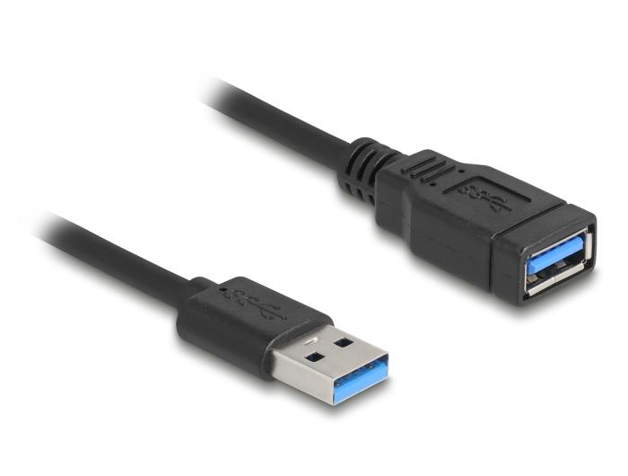 Delock USB 5 Gbps Spiralkabel Type-A Stekker naar Type-A Aansluiting 0,4 m tot 0,6