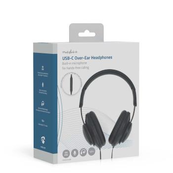 Bedrade Over-ear Koptelefoon Kabellengte: 1.20 m Volumebediening - Nedis