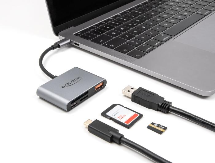 Delock USB-C™ kaartlezer voor SD en Micro SD geheugenkaarten + USB 10 G