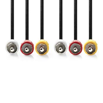 Composiet Videokabel 3x RCA Male 3x RCA Male Vernikkeld 480p - Nedis