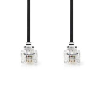 Telecomkabel RJ11 Male RJ11 Male 10.0 m Kabel design: Plat Goud - Nedis