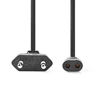 Stroomkabel Euro Male IEC-320-C1 Recht Recht Vernikkeld 2.00 m - Nedis