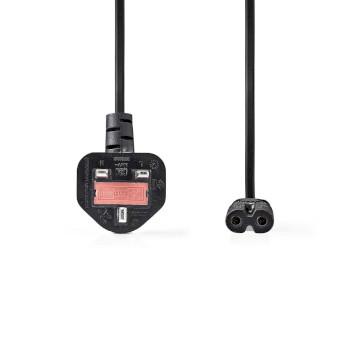 UK-Voedingskabel UK Male IEC-320-C7 2.00 m Ja 2 x 0.75 mm² - Nedis