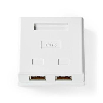 Netwerk Wanddoos Opbouw 2 poort(en) STP CAT6 Recht Female Goud - Nedis