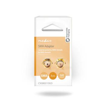 SMA-Adapter SMA Female Omgekeerde Polariteit SMA Female Verguld 50 - Nedis