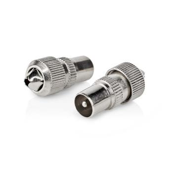 IEC (Coax) Connector Recht Male Vernikkeld 75 Ohm Schroef - Nedis