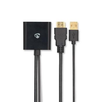 HDMI™-Adapter HDMI™ Connector DisplayPort Male / USB-A Male - Nedis
