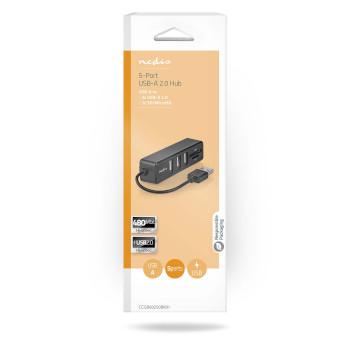 USB-Hub 1x USB-A 3x USB A Female 5-Poorts poort(en) USB 2.0 USB - Nedis