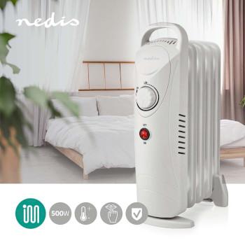 Mobiele Olieradiator 500 W 5 Vinnen Instelbare thermostaat 1 - Nedis