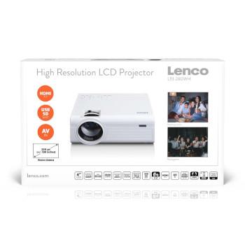 LCD Projector met hoge resolutie, ondersteunt Full HD 1080P inhoud Wit - Lenco