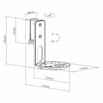 Speakerbeugel Geschikt voor: Sonos® Era100 Wand 3 kg Kantelbaar / - Nedis