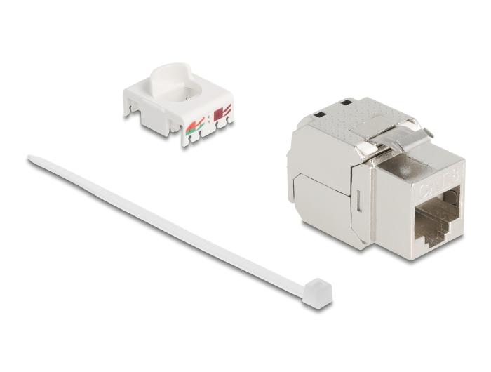 Delock Keystone module RJ45 female naar LSA Cat.8.1 STP met metalen vergrendelingsmechanisme