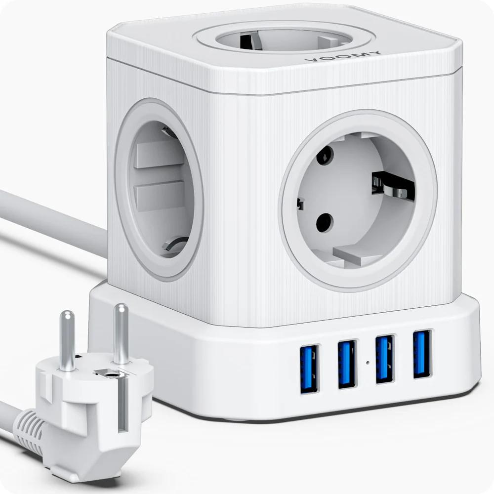 Stekkerdoos - 5-voudig - USB - Voomy
