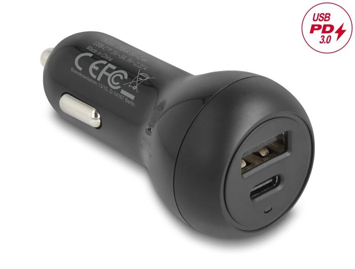 Delock Autolader USB Type-C™ PD 3.0 en USB Typ-A met 32 W