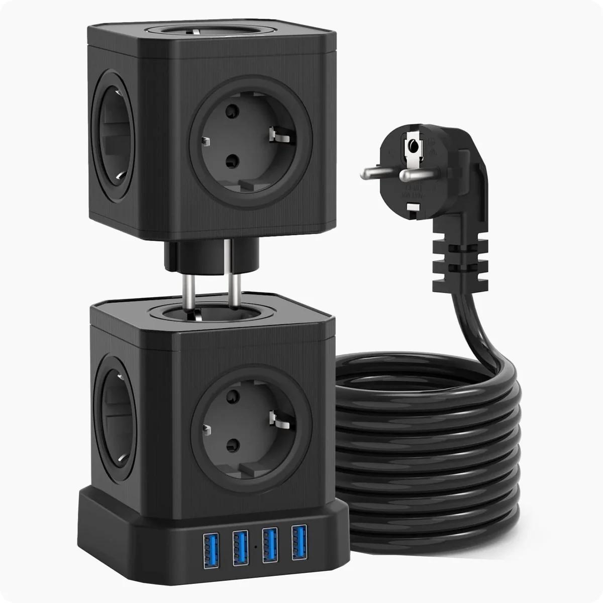 Stekkerdoos - 10-voudig - USB