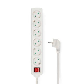 Stekkerdoos Randaarde stekker / Type F (CEE 7/7) 6-wegs 3.00 m - Nedis