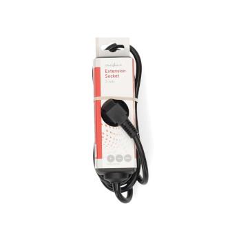 Stekkerdoos Randaarde stekker / Type F (CEE 7/7) 3-wegs 1.50 m - Nedis