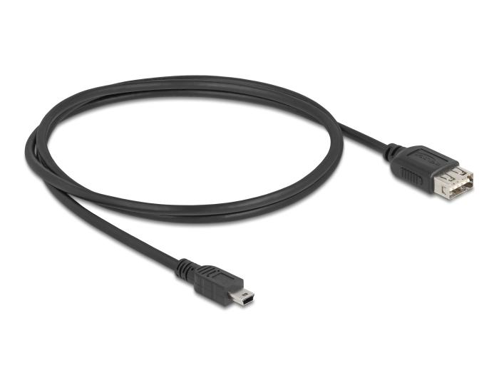 Delock USB 2.0 Kabel USB Mini-B Stekker naar EASY USB Type-A Aansluiting 1 m