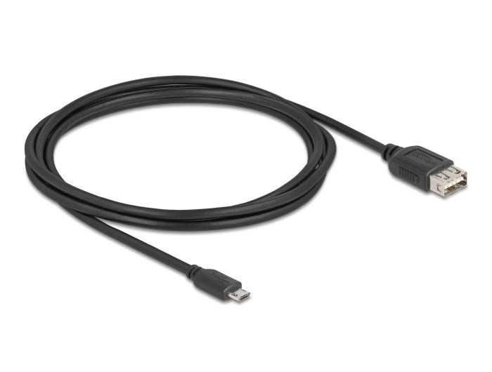 Delock USB 2.0 Kabel EASY USB Type Micro-B Stekker naar EASY USB Type-A Aansluiting