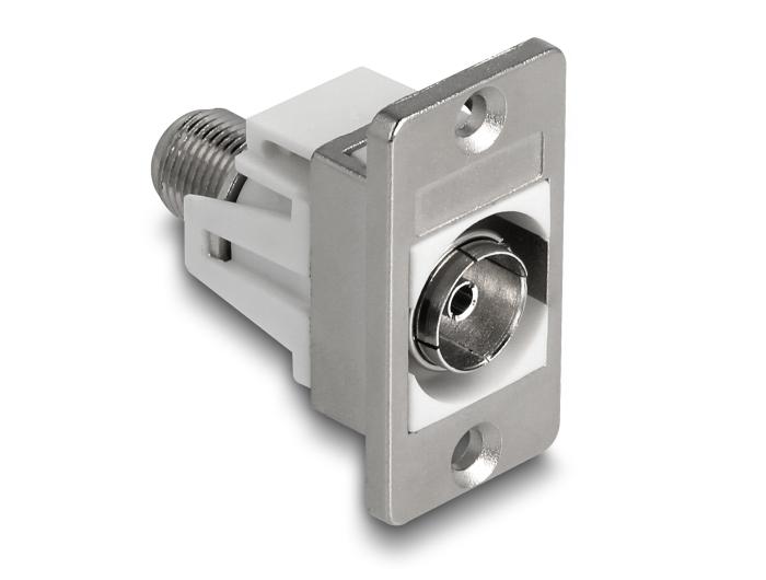 Delock Panel Mount IEC connector naar F connector zilver/wit