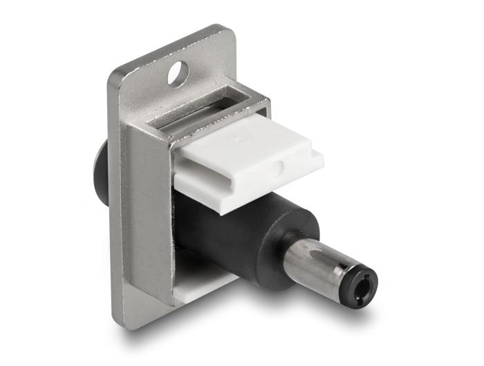 Delock Panel Mount DC 5,5 x 2,1 mm Jack naar DC 5,5 x 2,5 mm Stekker zilver