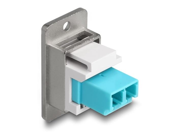 Delock Panel Mount LC Duplex LC Duplex naar LC Duplex connector zilver / wit