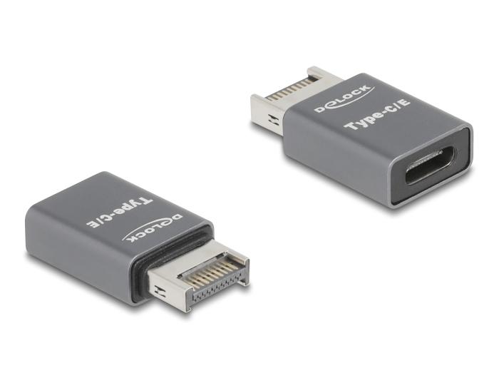Delock Adapter USB 10 Gbps Type-E Key A Stekker naar USB Type-C™ Aansluiting Metaal